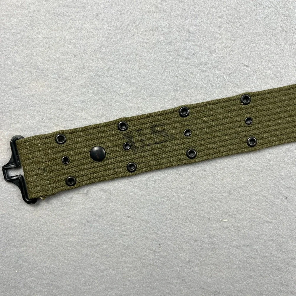 US Military WW1 Pistol Belt Mens 36 Olive Green Canvas Tactical Utility Vintage
